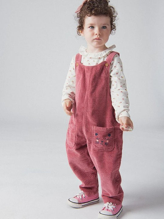 Kinder-Latzhose aus rosa Cord