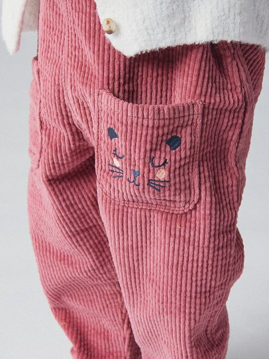 Kinder-Latzhose aus rosa Cord