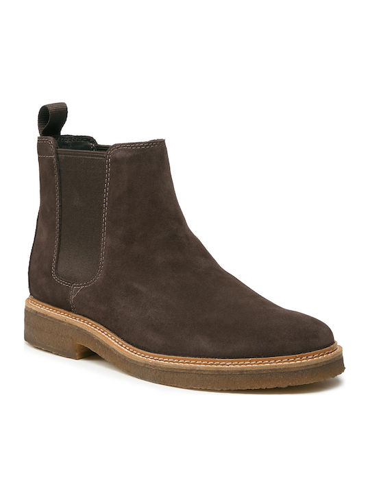 Clarkdale Suede Chelsea Μποτάκια Dark Brown