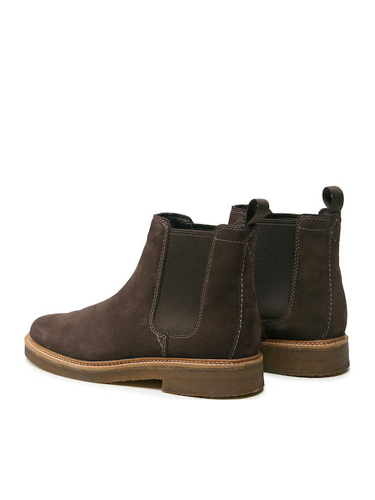 Clarkdale Suede Chelsea Μποτάκια Dark Brown