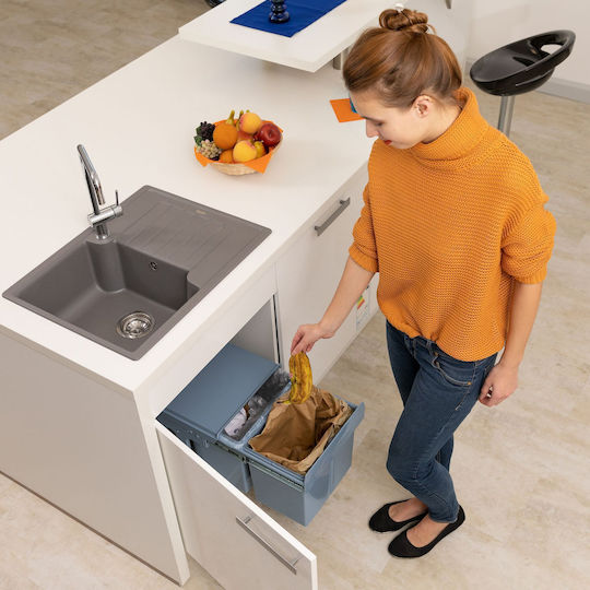 Relaxdays Coș de Reciclare din Plastic 15 l Gri