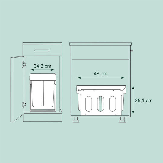 Relaxdays Coș de Reciclare din Plastic 15 l Gri