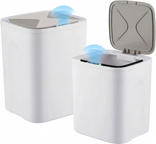 Relaxdays Coș de Gunoi din Plastic cu Senzor 16 l 2 Bucăți