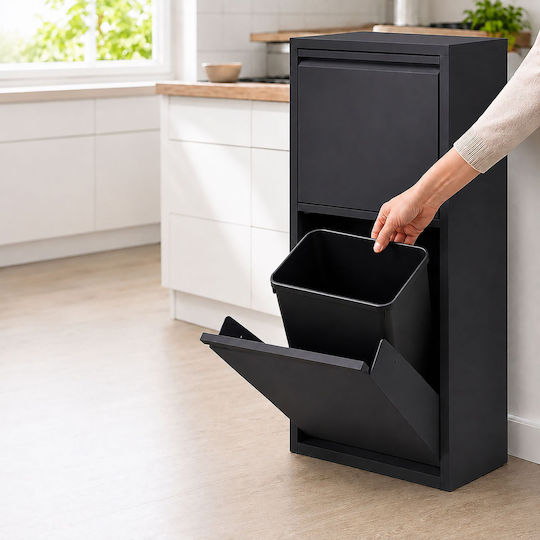 Relaxdays Coș de Reciclare din Oțel Inoxidabil 40 l Gri