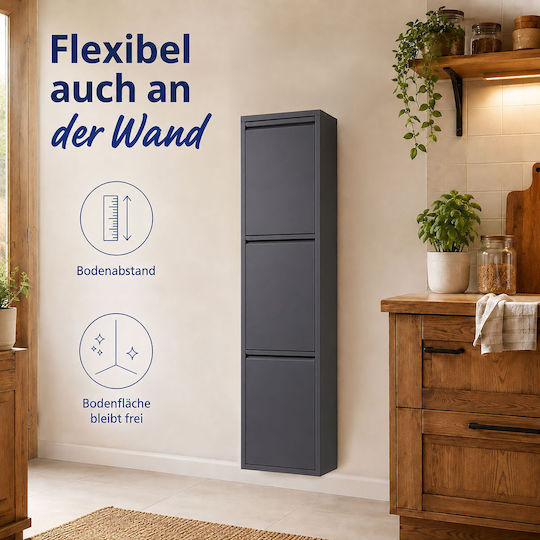 Relaxdays Coș de Reciclare Metalic 18 l Gri