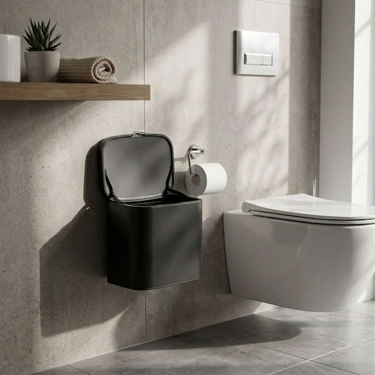 Relaxdays Coș de Gunoi pentru Dulap din Plastic 4 L Negru
