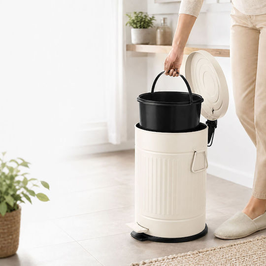 Relaxdays Coș de Gunoi Metalic cu Pedală 20 l