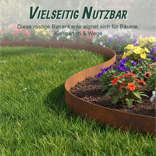 Relaxdays Bordură de Grădină Gri 14 cm x 5 m