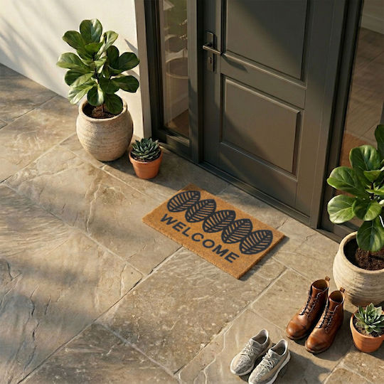 Relaxdays Covoraș de intrare din cauciuc bej 60x40 cm grosime 15 mm