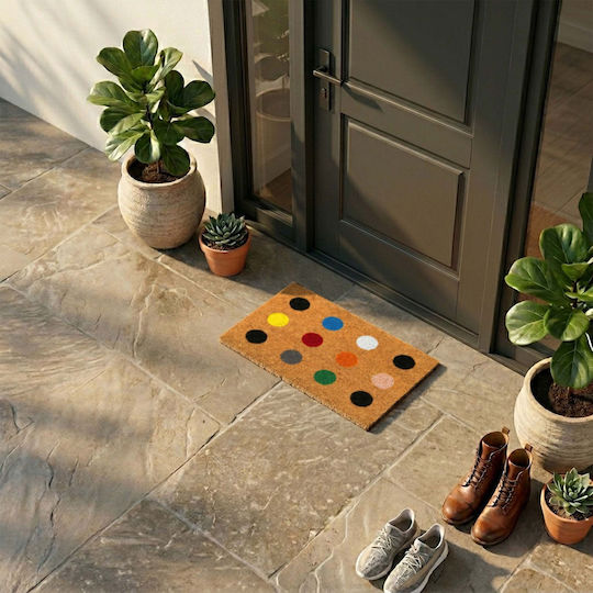 Relaxdays Covoraș de Intrare din Fibră de Cocos Galben 60x40cm Grosime 15mm
