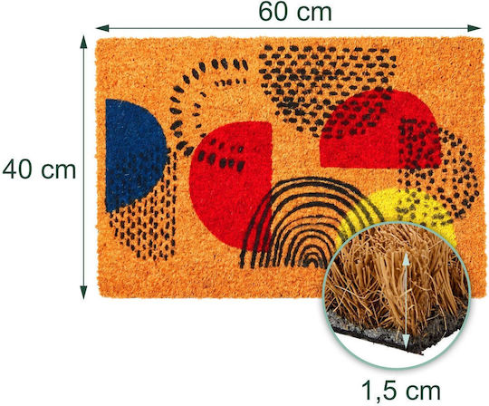 Relaxdays Covoraș de Intrare din Fibră de Cocos Multicolor 60x40cm