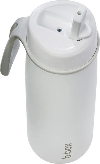 B.Box Stainless Steel Kids Batman Thermos Bottle with Pop-Up Spout White 690ml
