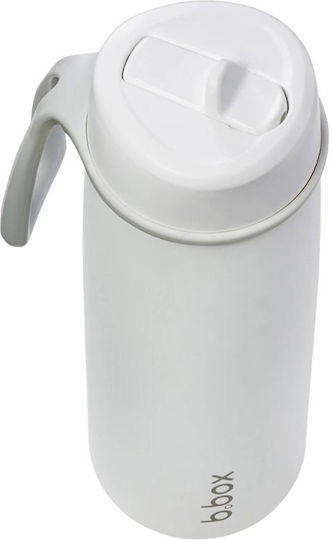 B.Box Stainless Steel Kids Batman Thermos Bottle with Pop-Up Spout White 690ml
