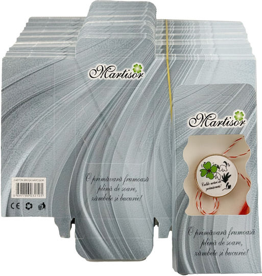 Kartonverpackung Martisoare Flippy Set 200 Stück Broschenboxen Abstraktes Muster Hellblau