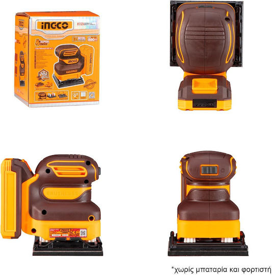 Ingco CSHSLI2024 20V Solo Cordless Palm Sander