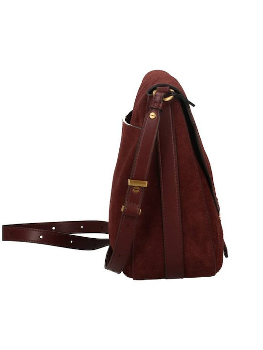 Pinko Love Leather Women's Satchel Bag Suede Burgundy Pinko Love Leather Women's Satchel Bag Suede Burgundy