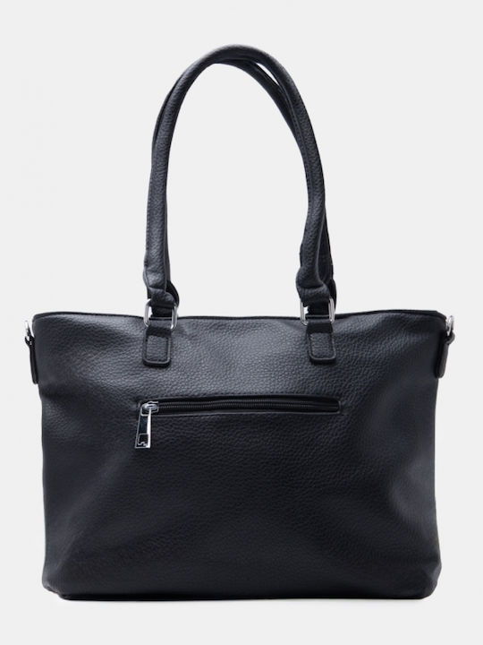 Schwarze Tote-Handtasche aus Stoff für Damen