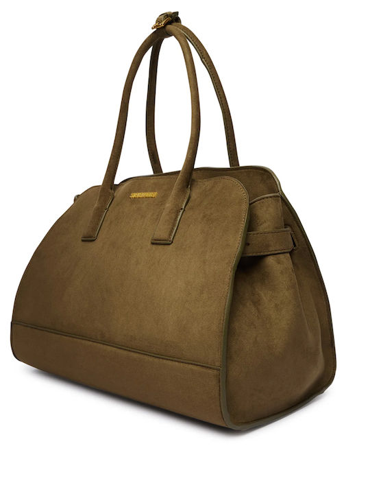 Women's Suede Handbag Khaki
