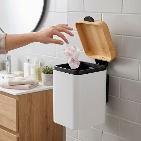 Relaxdays Coș de Baie din Inox 3 l Alb