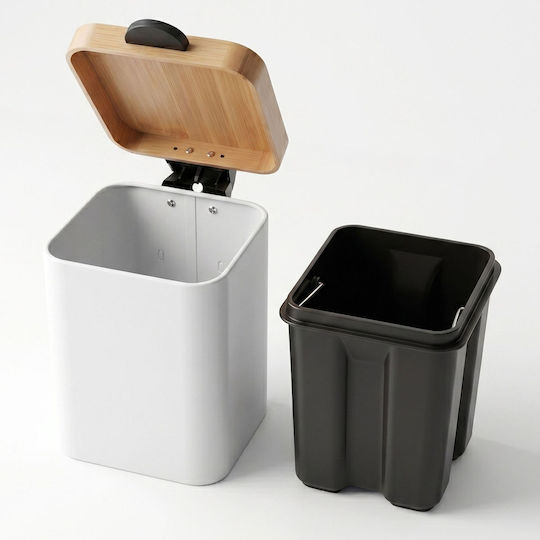 Relaxdays Coș de Baie din Inox 3 l Alb
