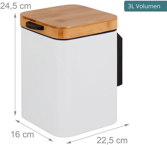 Relaxdays Coș de Baie din Inox 3 l Alb