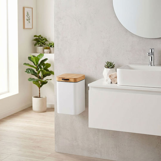 Relaxdays Coș de Baie din Inox 3 l Alb