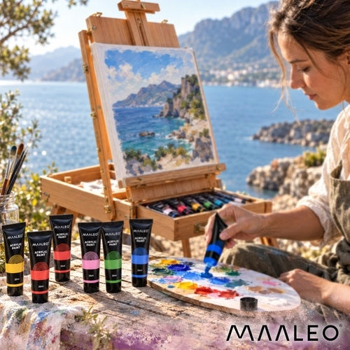 Σετ Ακρυλικά Χρώματα Ζωγραφικής Maaleo 36 Χρωμάτων 20ml Καμβά Ξύλο Χαρτί Diy 6-27867