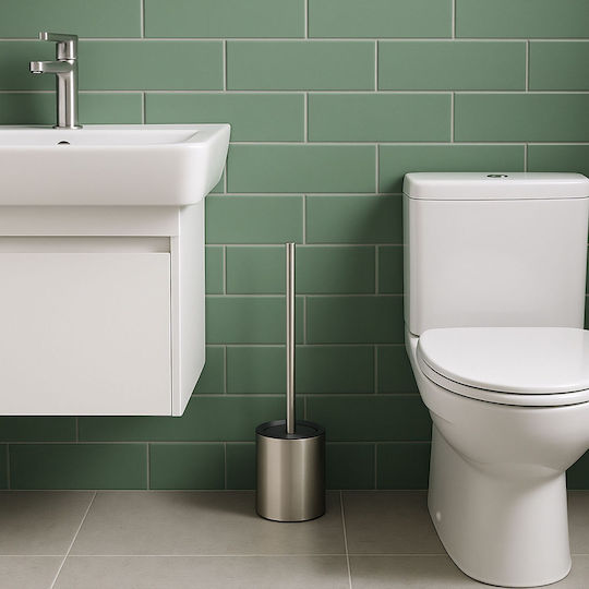 Relaxdays Perie de Toaletă pentru Baie din Inox, Argintie