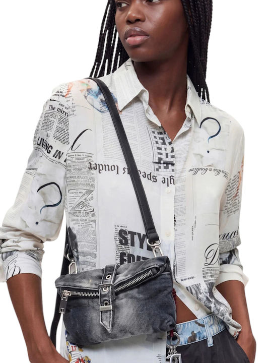 Desigual Плетен дамски клъч Черен