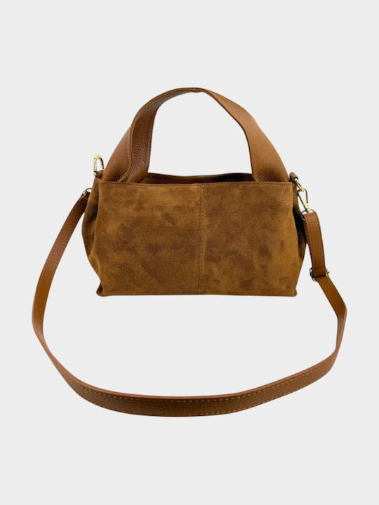 Brown Suede Leather Women's Handbag / Shoulder Bag