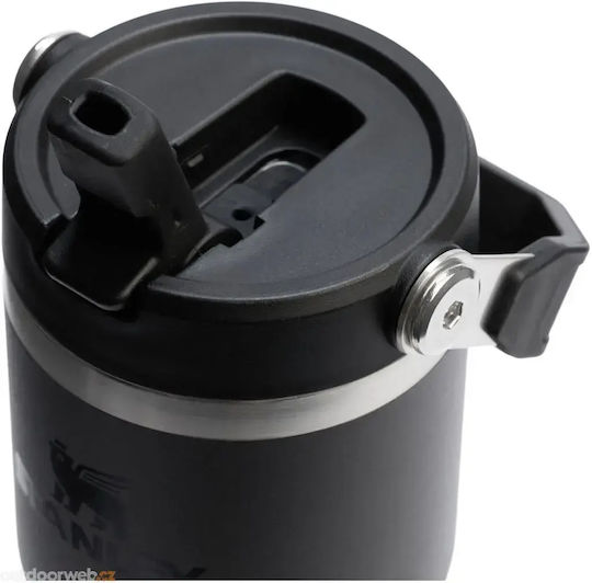 Stanley Iceflo Flip Straw Μπουκάλι Θερμός BPA Free 410ml Black 2.0 με Καλαμάκι
