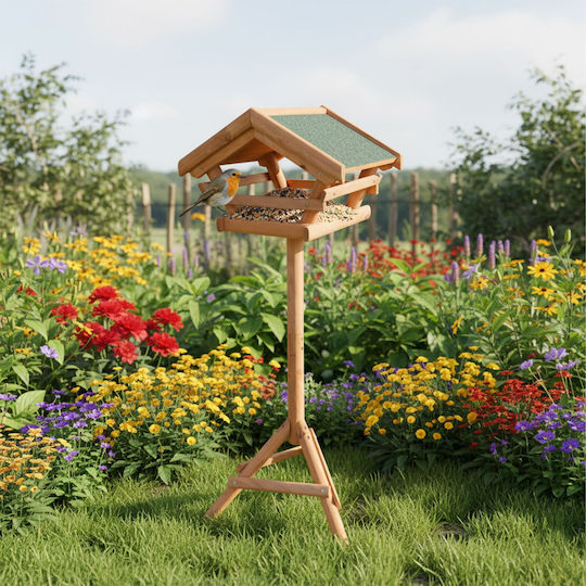 Spruce Wood Bird Feeder Relaxdays