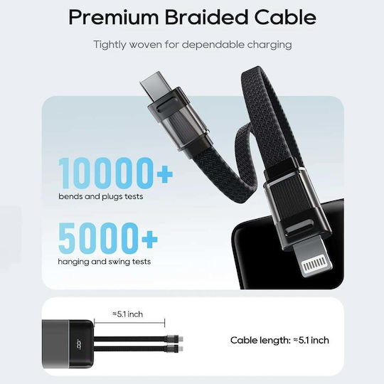 Cuktech LPB200NL Външна батерия 20000mAh 40W с USB-A порт и USB-C порт Сива
