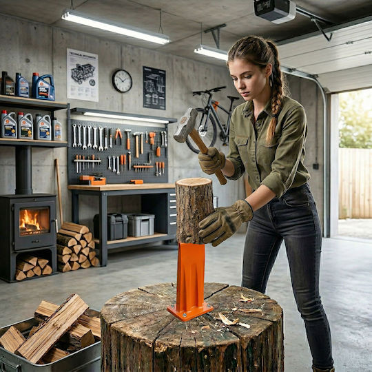 Relaxdays Holzspalter Stahl Orange 30 × 20 Cm