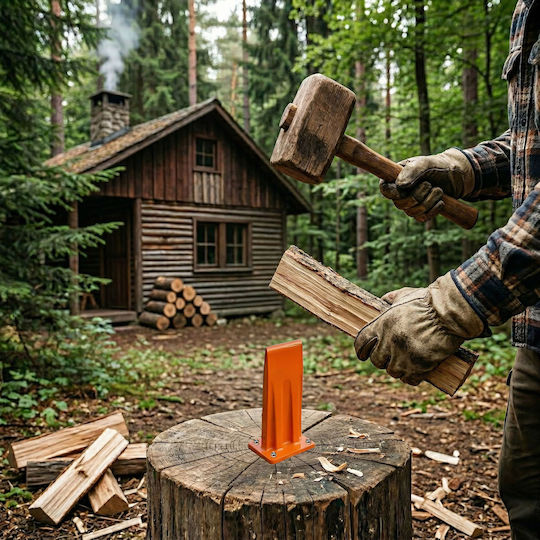 Relaxdays Holzspalter Stahl Orange 30 × 20 Cm