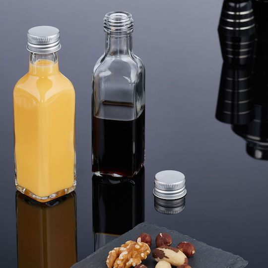 Set De Sticle Mici Relaxdays 100 Ml Silver Transparent Airtight Lids