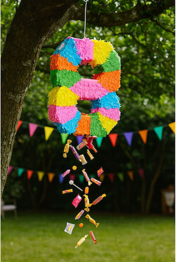 Relaxdays Number Piñata Stick Mask Multicoloured 40 × 60 Cm