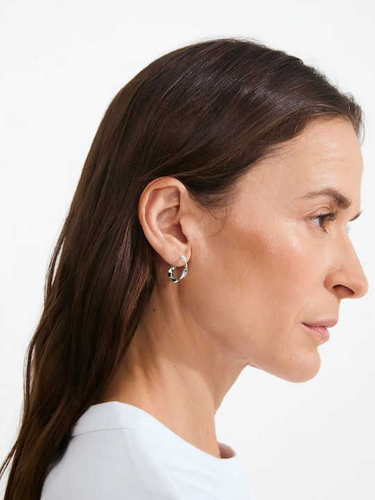 Pilgrim Here Hoop Earrings Silver-plated 132636003 Brass