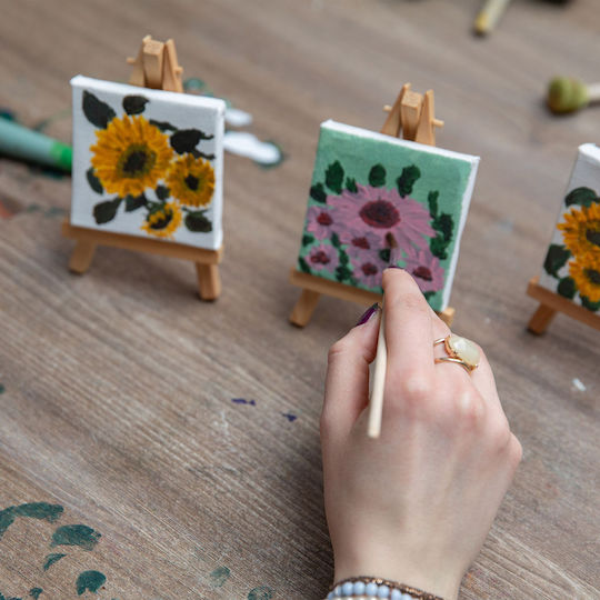 Set de 24 șevalete mini Relaxdays din lemn natural de pin 15,5 × 8 × 2 cm