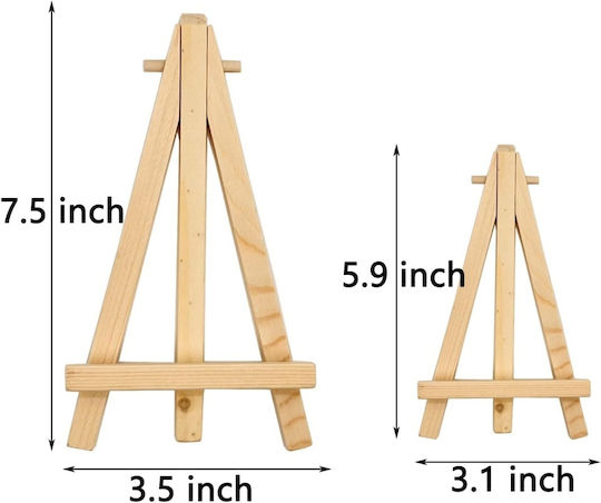 Set de 20 Mini Șevalete din Pin Natural 15 X 8 Cm 5.9 Inch pentru Fotografii, Pânze Mici, Numere pentru Mese la Nuntă, Carduri de Mulțumire, Cărți de Vizită și Proiecte Creative DIY