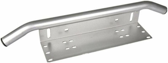 Suport de Aluminiu pentru Plăcuța de Înmatriculare, Bară de Protecție Frontală, Lumini Auxiliare pentru Vehicule Off-Road, Culoare Argintie