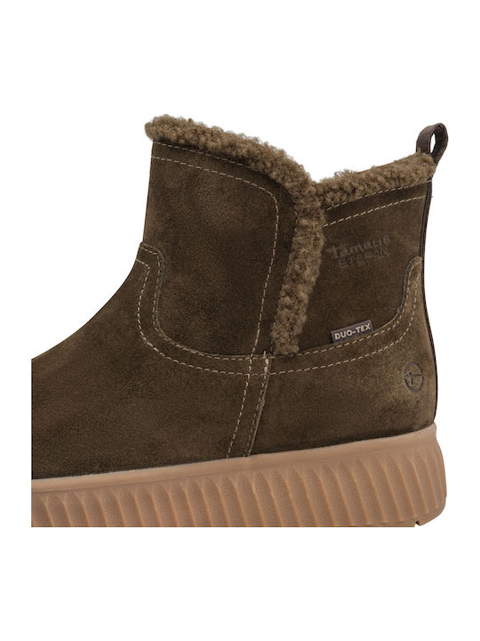 Grüne Damen-Stiefeletten aus Wildleder