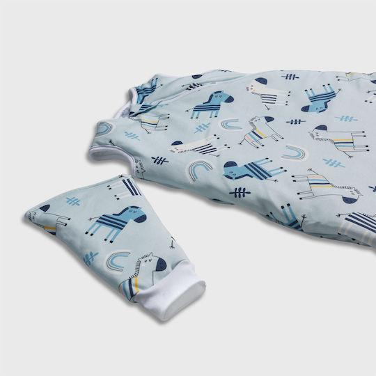 Tender Sac de Dormit de Primăvară Eco Marble 1 Tog Bleu cu Mâneci Detașabile