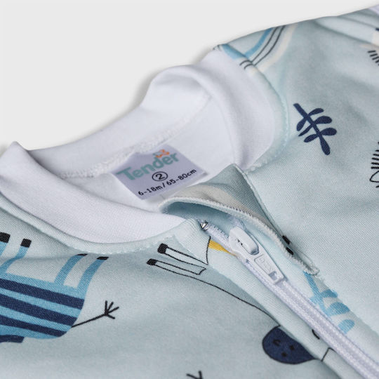 Tender Spring Sleeping Bag with Legs Classic 1 Tog Sky Blue with Detachable Sleeves