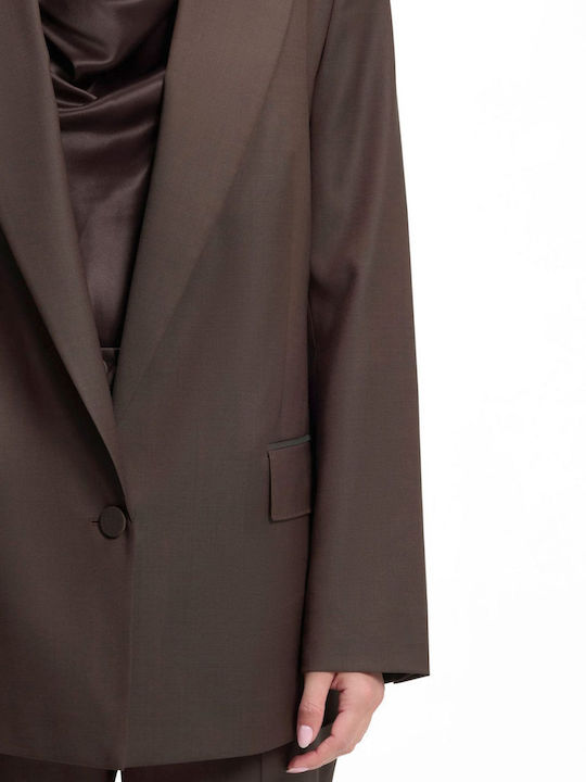 Boss Γυναικείο Σακάκι Dark Brown