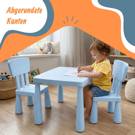 Σετ Παιδικό Τραπέζι με Καρέκλες Μπλε Relaxdays