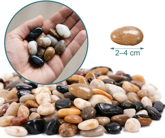 Relaxdays Decorative River Stones 10054002_9337 Natural Material 20–40 Mm Multicolored 2 Kg
