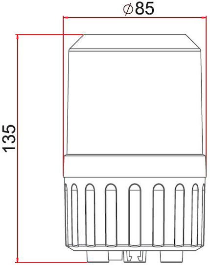 Въртящ се маяк 12V кехлибарен с 3-болтов монтаж Tr 514