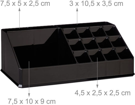 Relaxdays Organizator de cosmetice cu separatoare negru