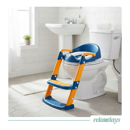 Relaxdays Scaun De Toaletă Pentru Copii Albastru